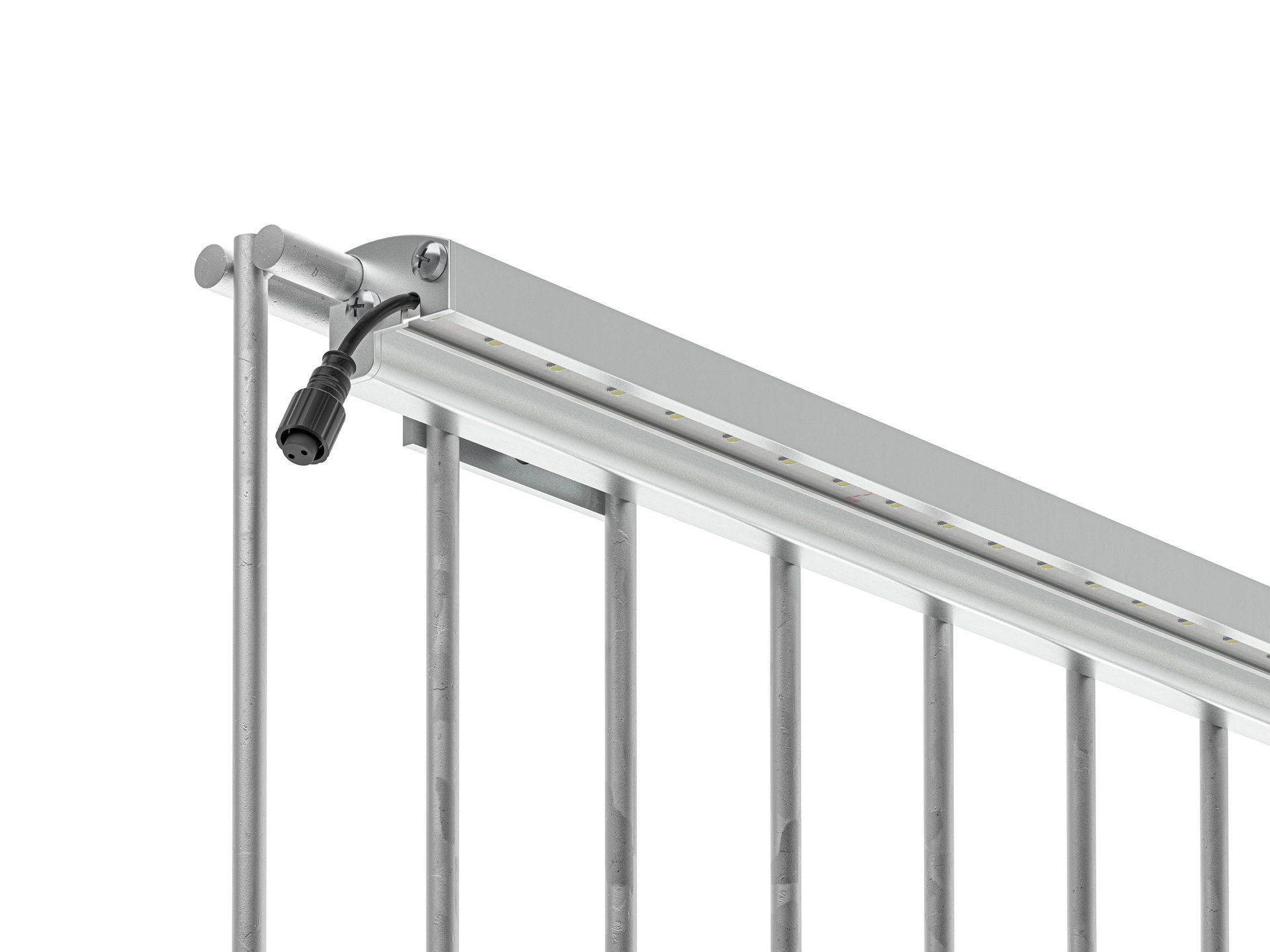 LED Prestige Leuchtleiste 196 cm — silber für Stabmatte/Gabione