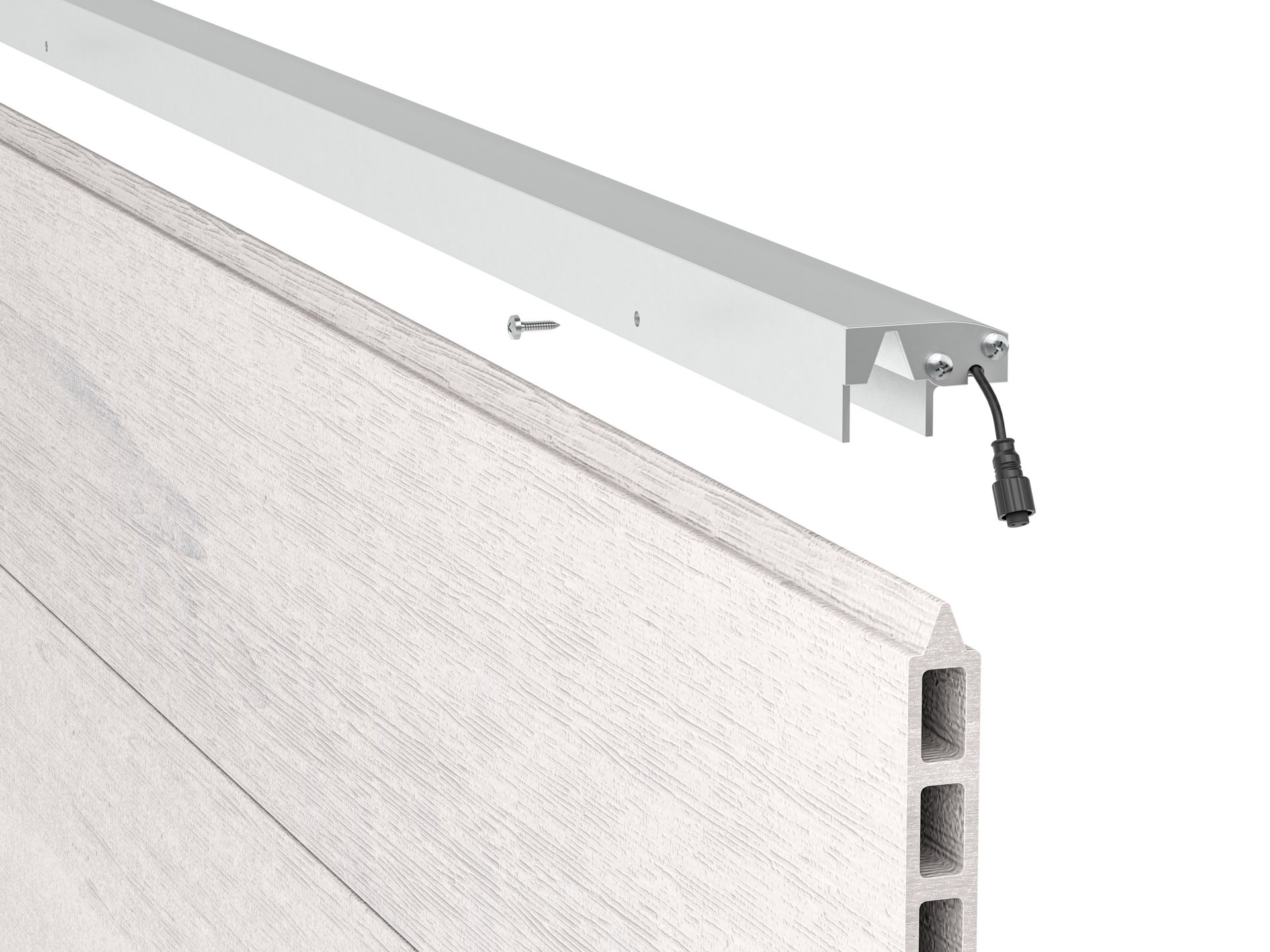 LED Prestige Leuchtleisten Starter-Set 1x 173,3 cm — silber für WPC/Alu