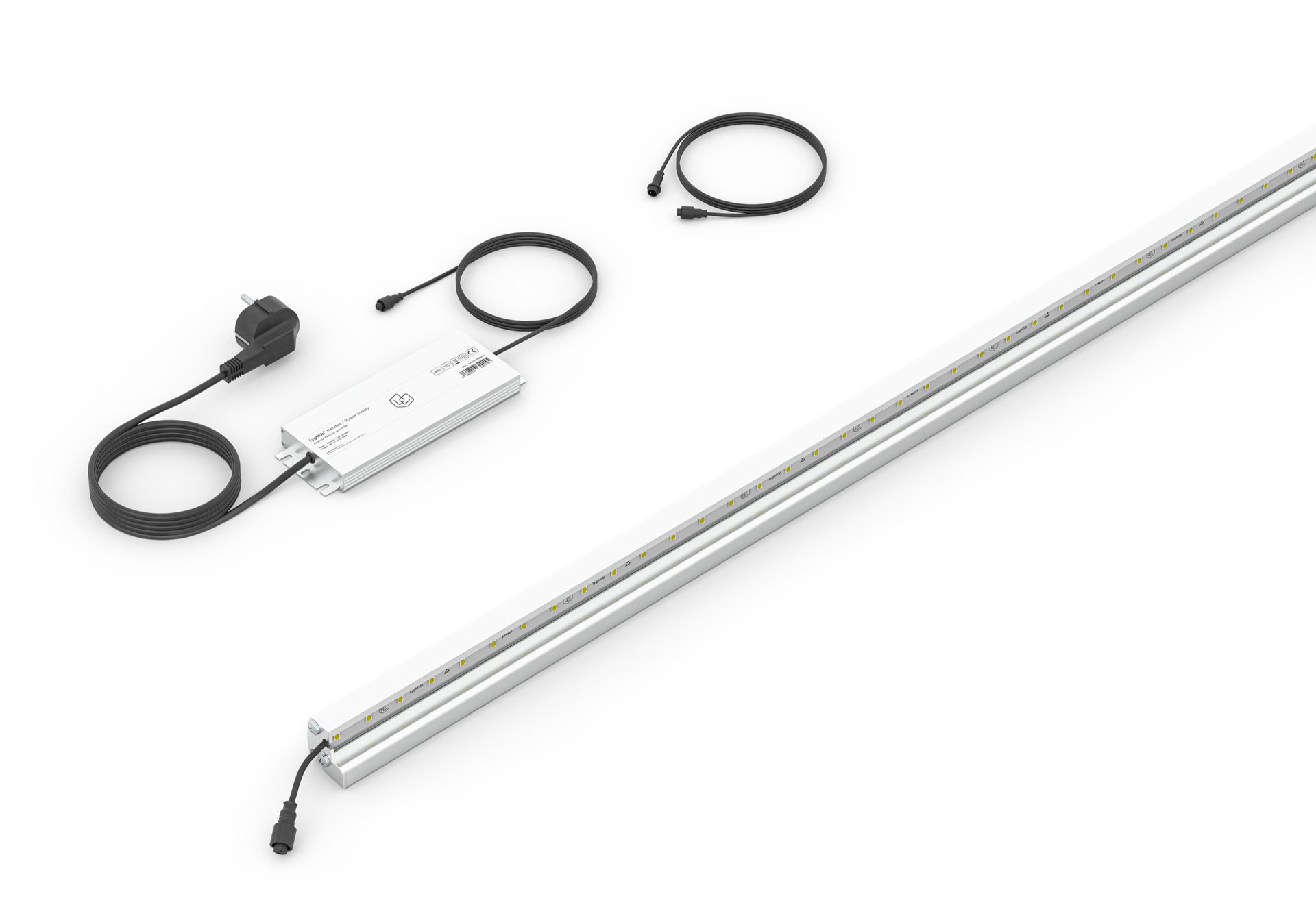 LED Prestige Leuchtleisten Starter-Set 1x 246 cm — silber für Stabmatte/Gabione