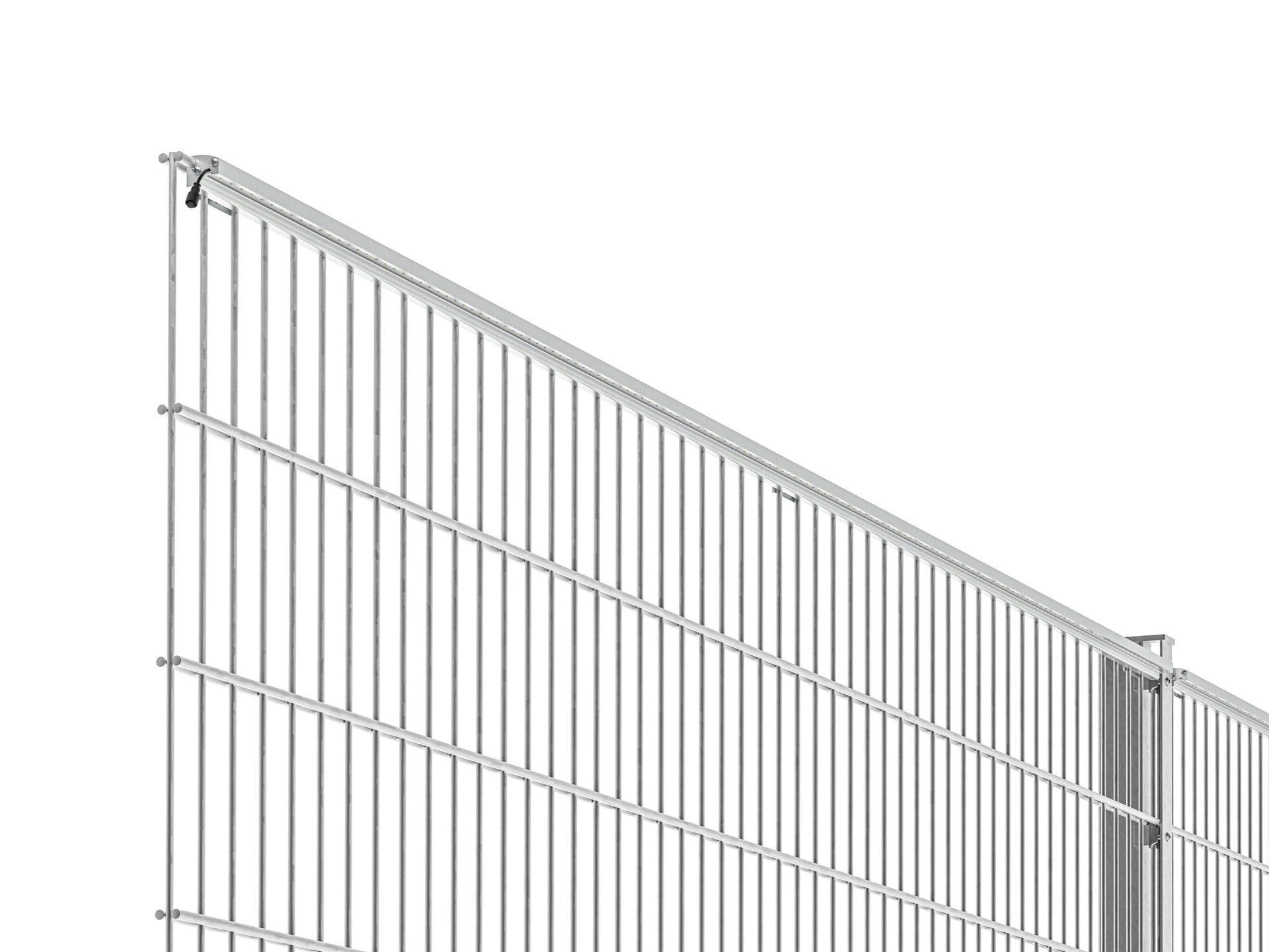 LED Prestige Leuchtleisten Starter-Set 3x 196 cm — silber für Stabmatte/Gabione