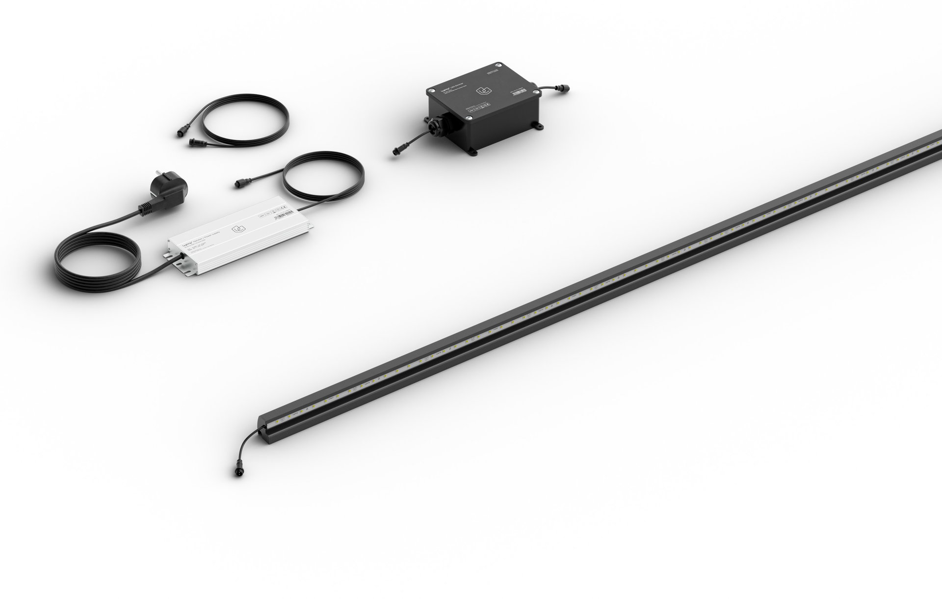 LED Leuchtleisten Starter-Set 1x 246 cm — anthrazit für Stabmatte/Gabione mit ZigBee Dimmer