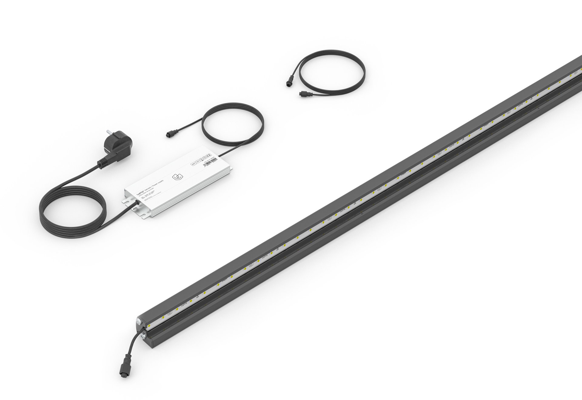 LED Prestige Leuchtleisten Starter-Set 1x 246 cm — anthrazit für Stabmatte/Gabione