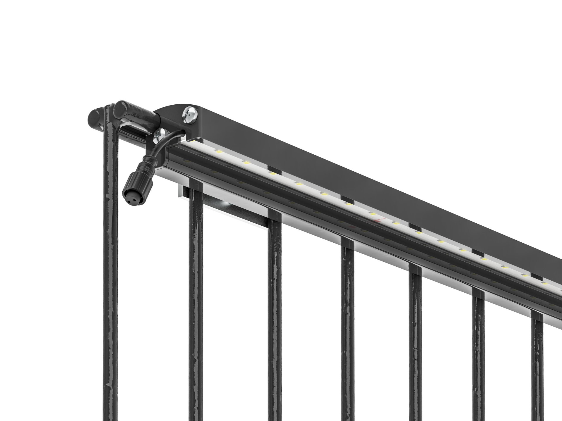LED Prestige Leuchtleisten Starter-Set 1x 196 cm — anthrazit für Stabmatte/Gabione