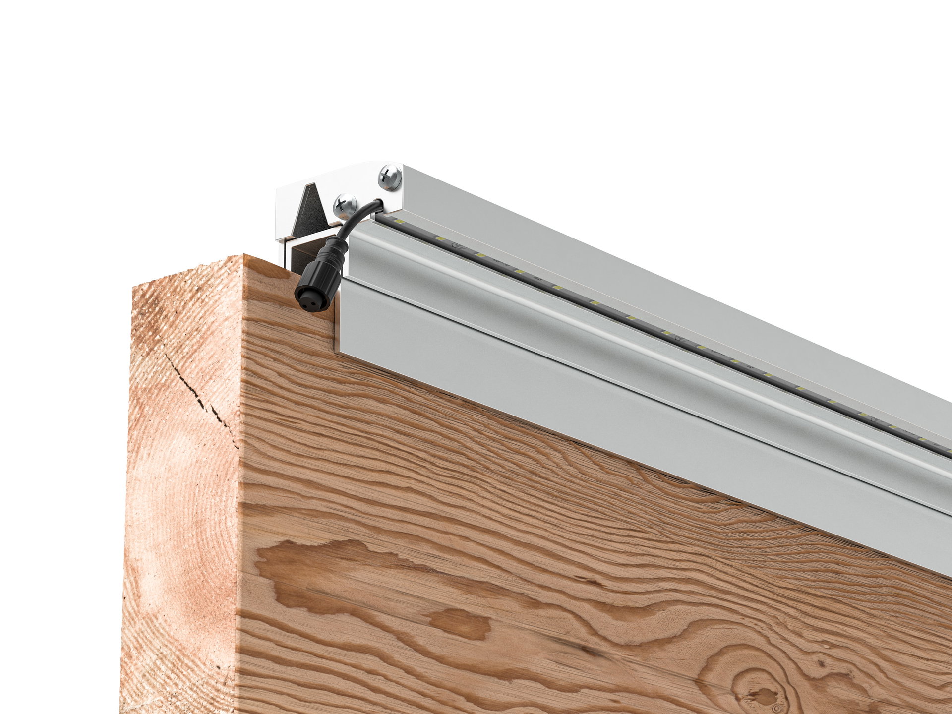 LED Prestige Leuchtleisten Starter-Set 1x 173,3 cm — silber für Holzzaun