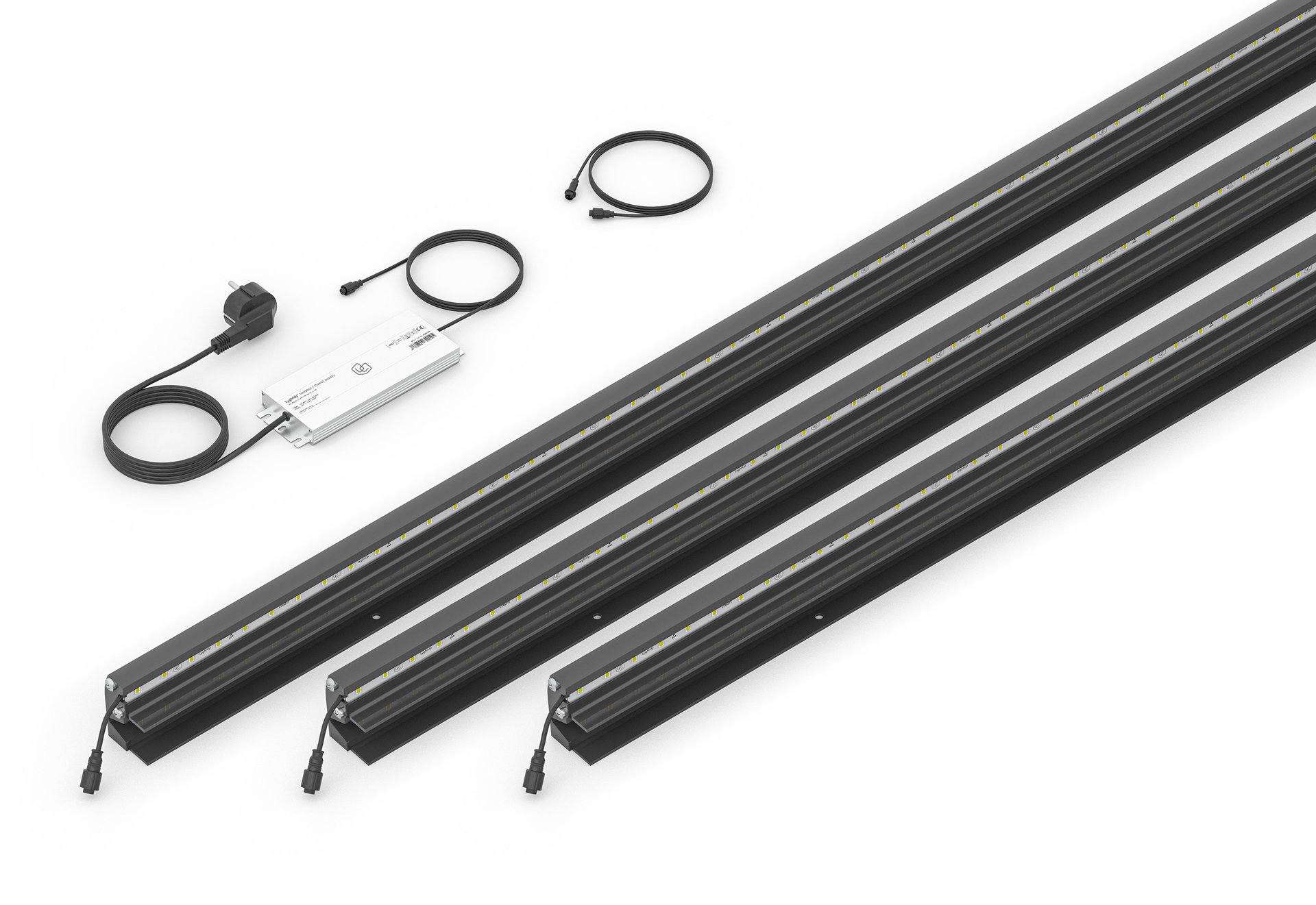 LED Prestige Leuchtleisten Starter-Set 3x 173,3 cm — anthrazit für WPC/Alu