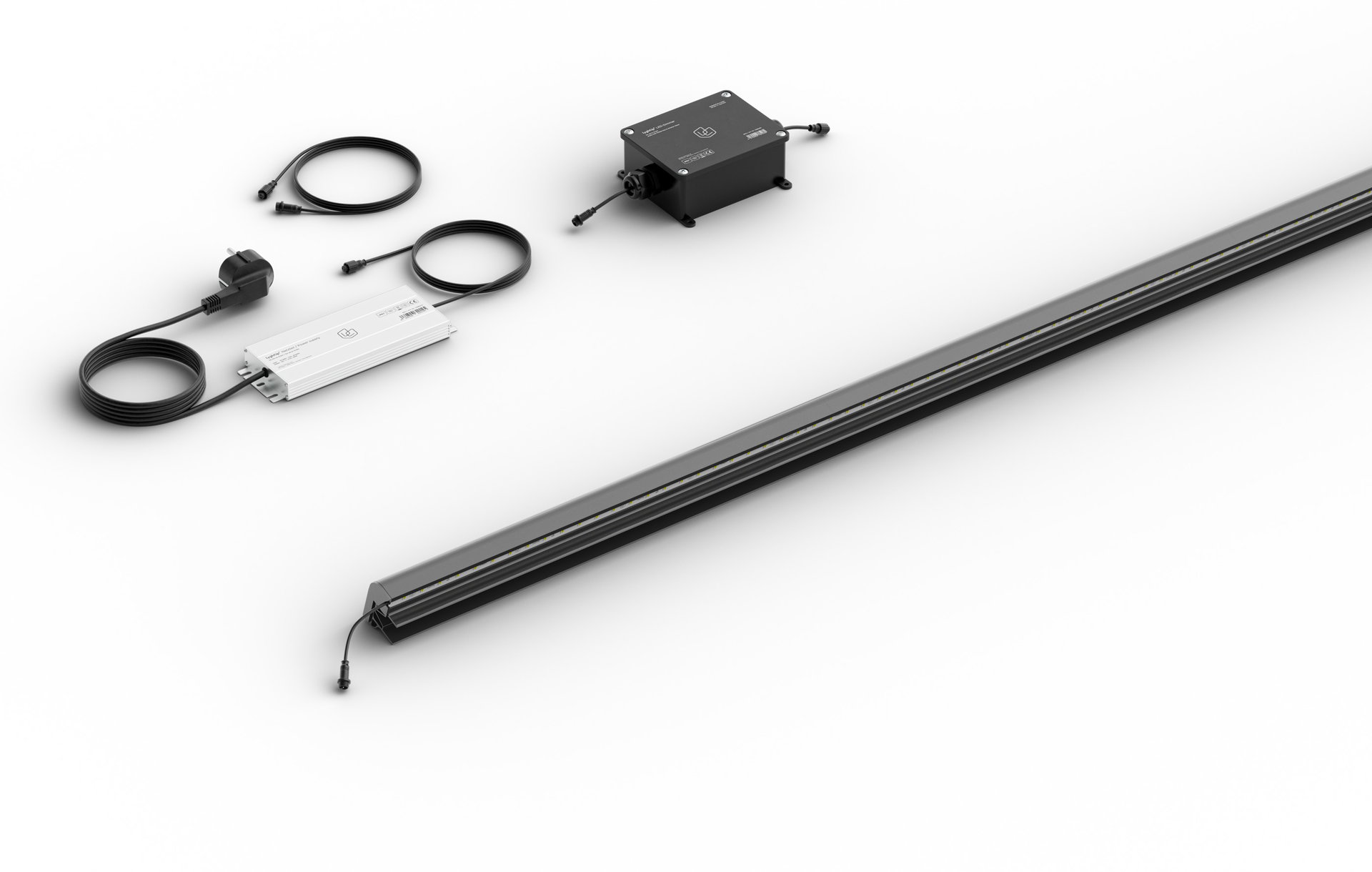 LED Leuchtleisten Starter-Set 1x 173,3 cm — anthrazit für WPC/Alu/Holz mit ZigBee Dimmer